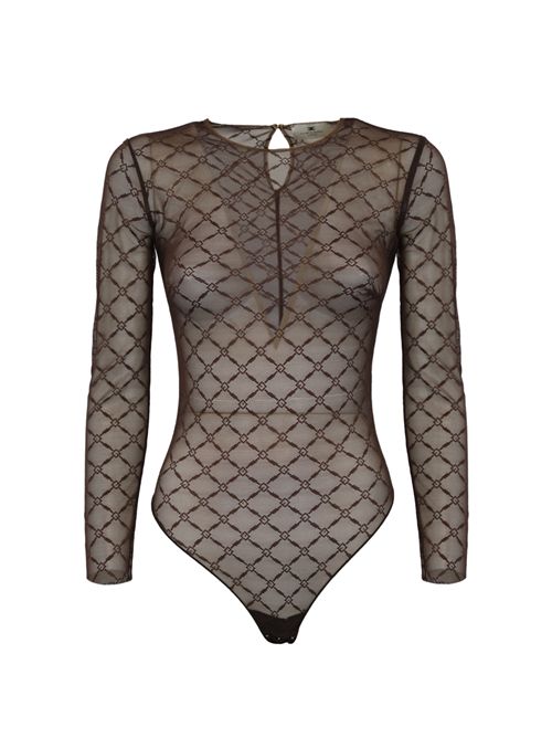 Body logato in tulle a losanghe Elisabetta Franchi | BO02151E2644